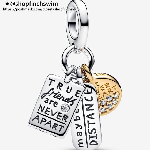 Pandora Friendship Triple Dangle Charm - Picture 1 of 6